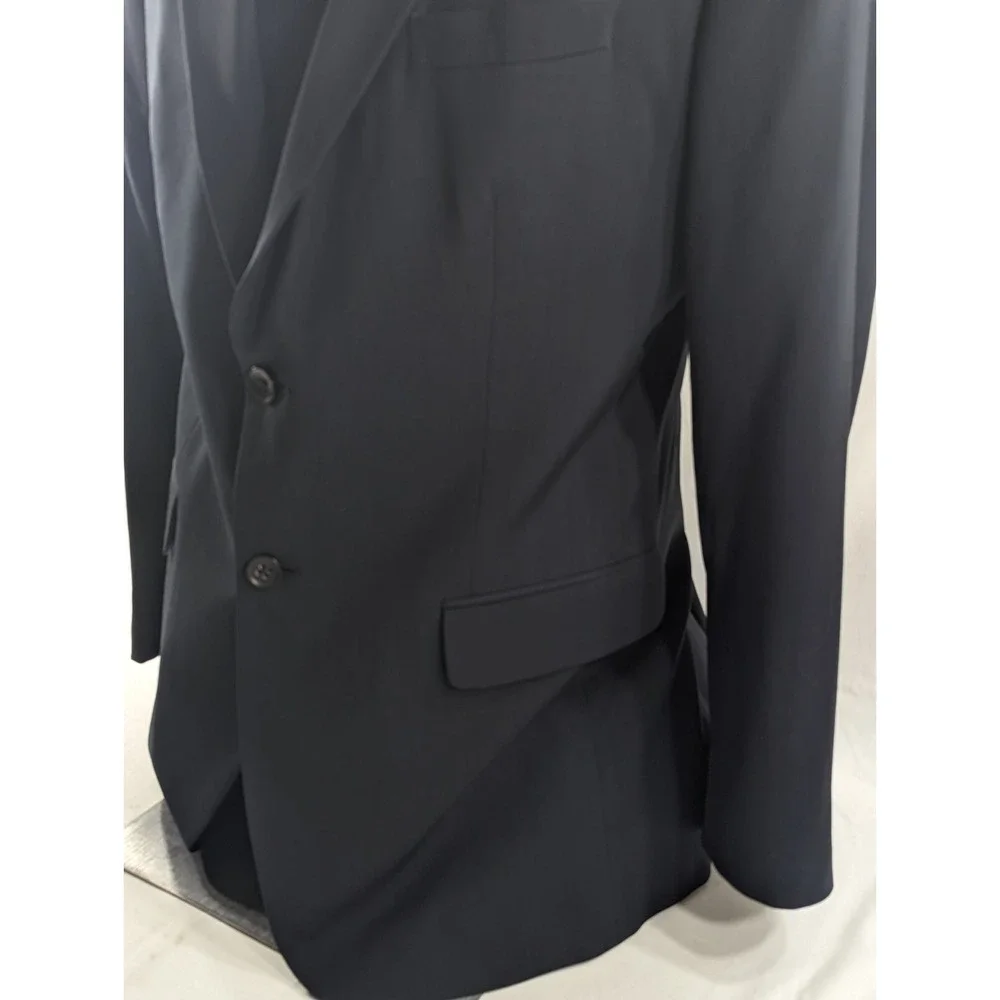 Banana Republic Sport Coat 42R Slim‎ Fit Cerruti Wool Navy Crosshatch Blazer